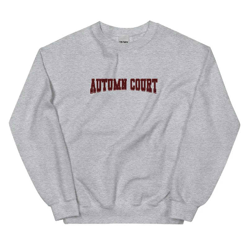 autumn court varsity embroidered sweatshirt