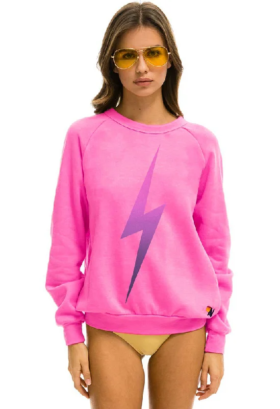 Aviator Nation Bolt Fade Sweatshirt in Neon Pink / Pink Purple