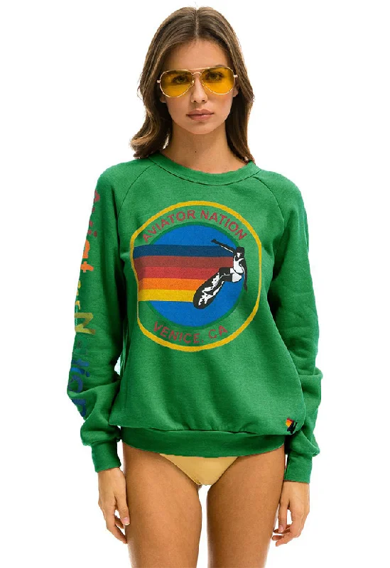 Aviator Nation Unisex Crew Sweatshirt in Kelly Green