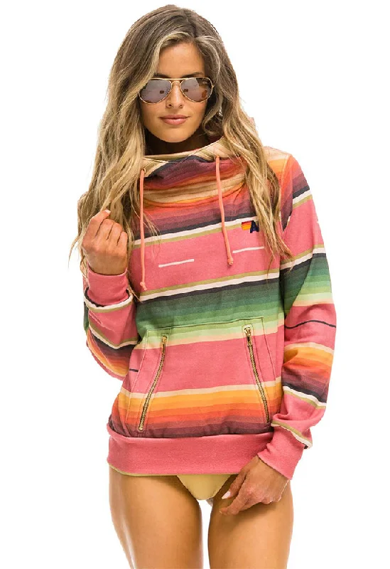 Aviator Nation Serape Ninja Pullover Hoodie in Pink