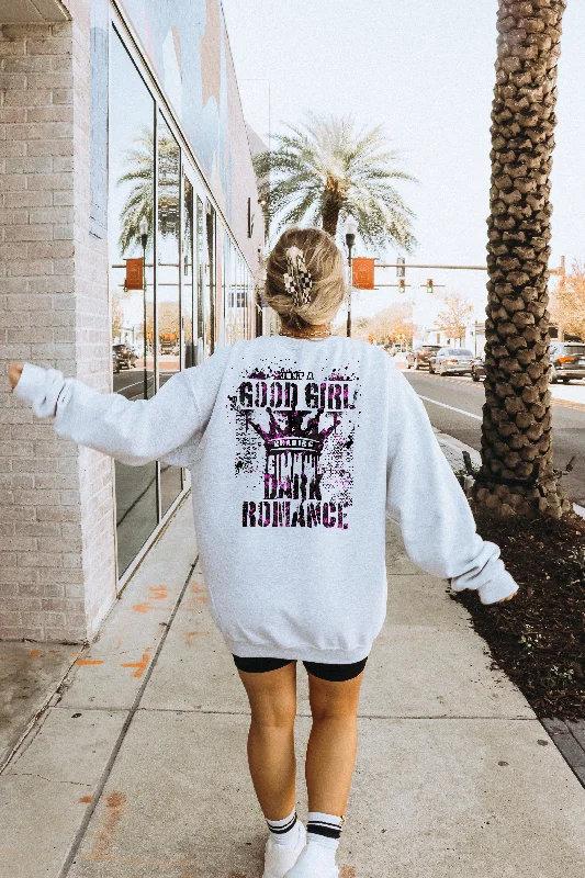 just a good girl reading dark romance sweatshirt