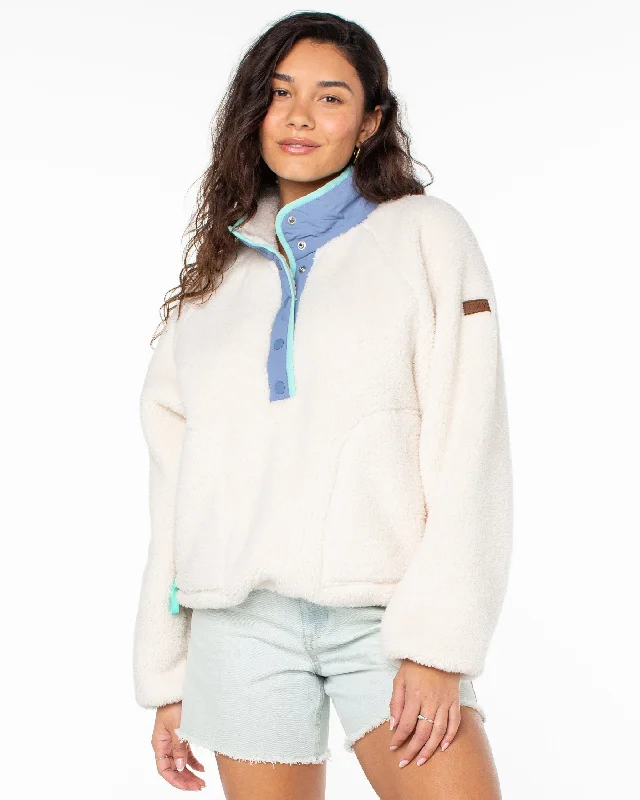 Kipsie Solid Fleece Sweater - Egret