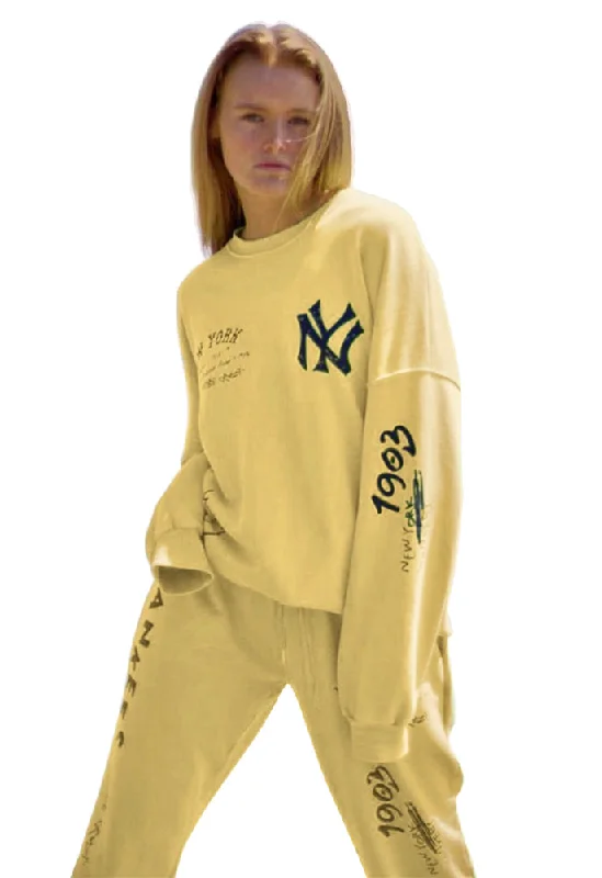 Maybe Crazy NY Unisex Crewneck Sweatshirt in Yellow