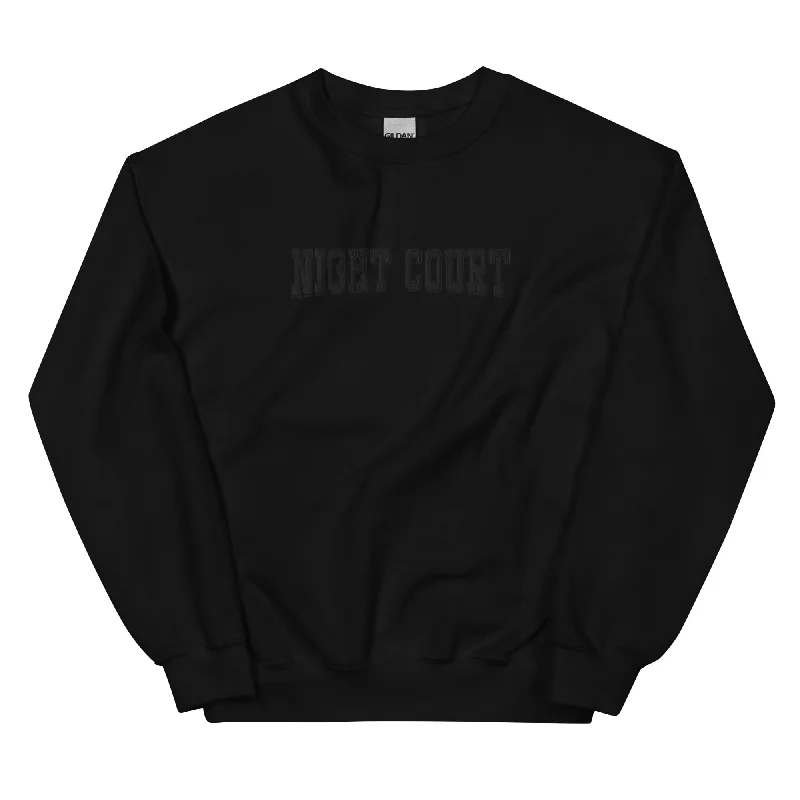 night court varsity embroidered sweatshirt