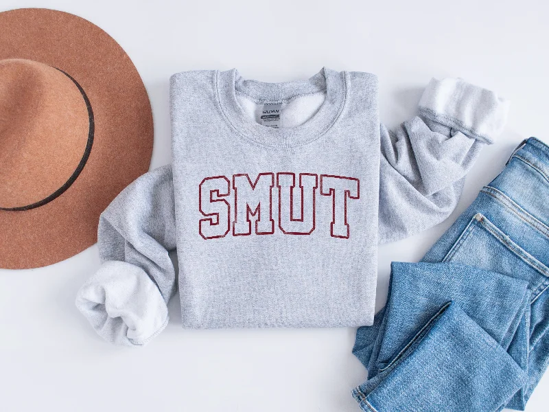 smut varsity sweatshirt (white)