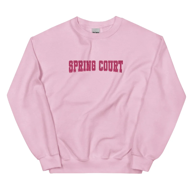 spring court varsity embroidered sweatshirt