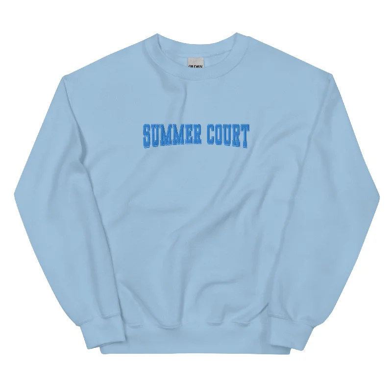 summer court varsity embroidered sweatshirt