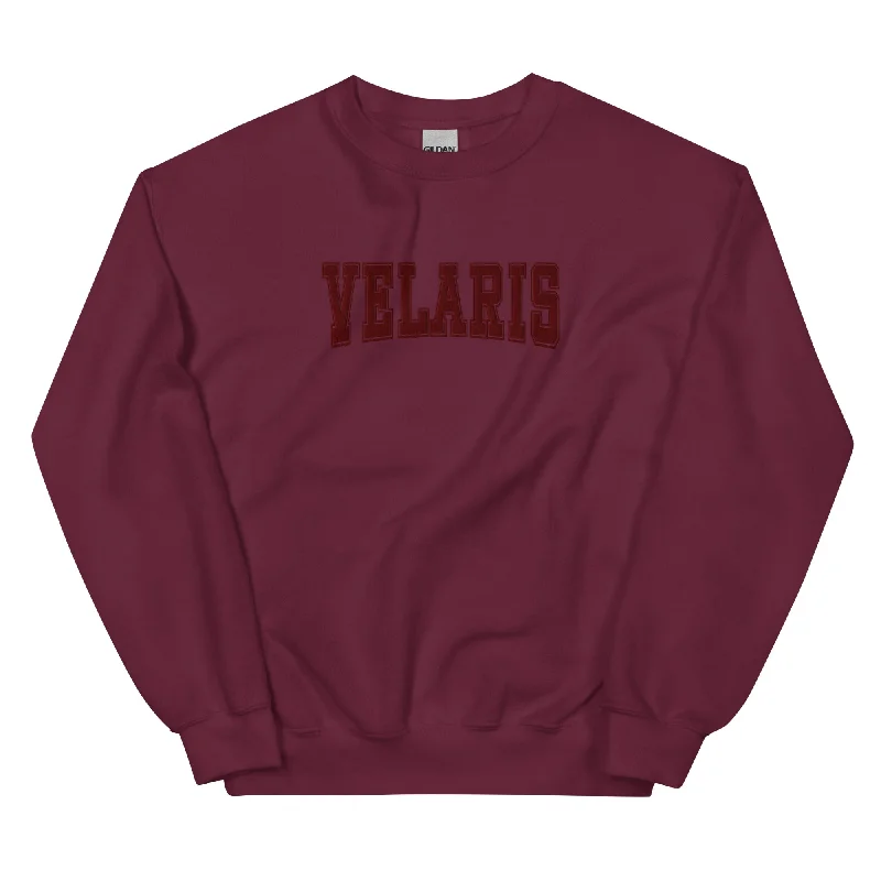 velaris varsity embroidered sweatshirt (maroon)