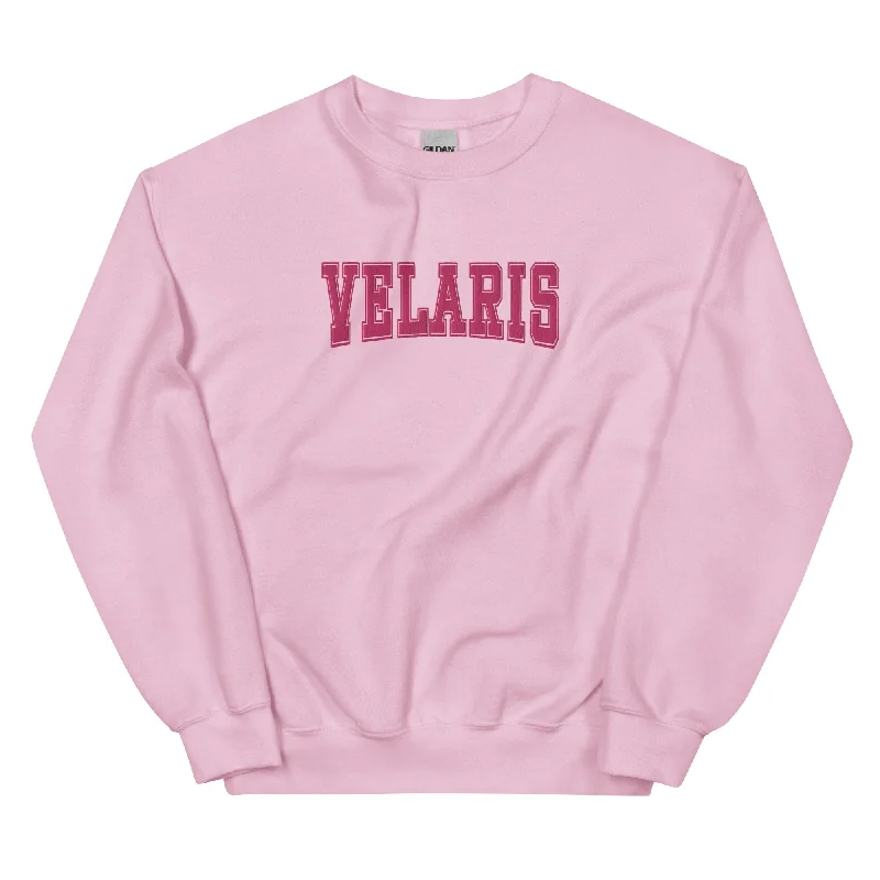 velaris varsity embroidered sweatshirt (pink)