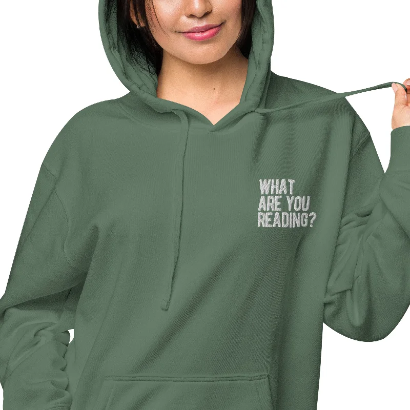 what are you reading embriodered hoodie