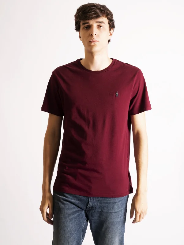 T-shirt Girocollo Custom Slim Fit Bordeaux