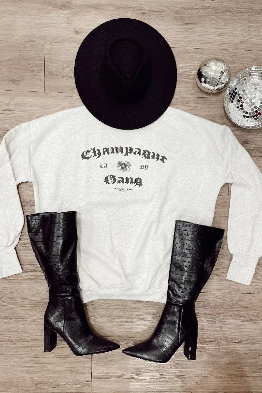 LA Champagne Gang NY Jumper - Pebble Heather