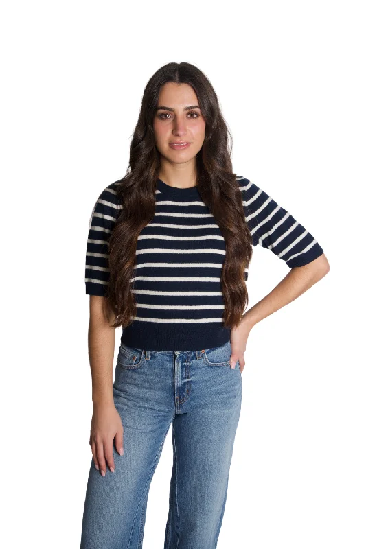 Shana Sweater in Navy & Ivory