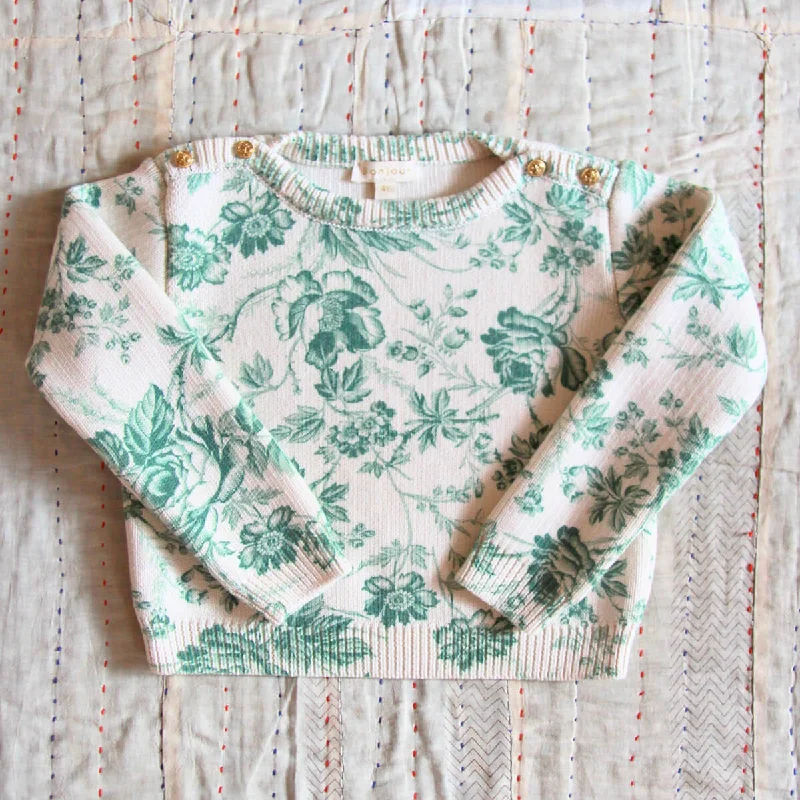 Sweater in Green Tapestry Flower by Bonjour