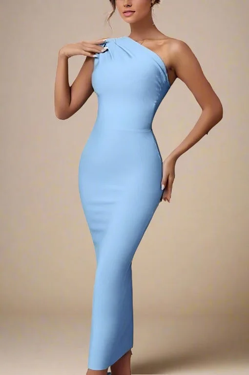 Ally Bodycon Midi Dress - Baby Blue