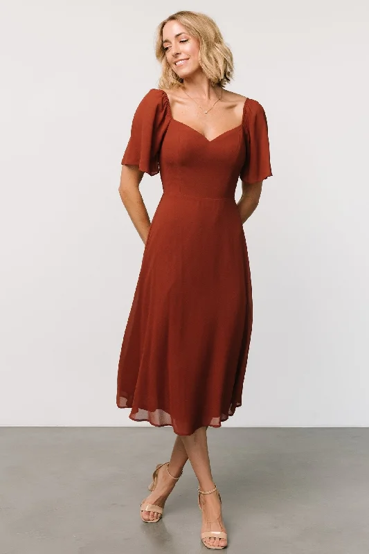 Colette Sweetheart Midi Dress | Cinnamon