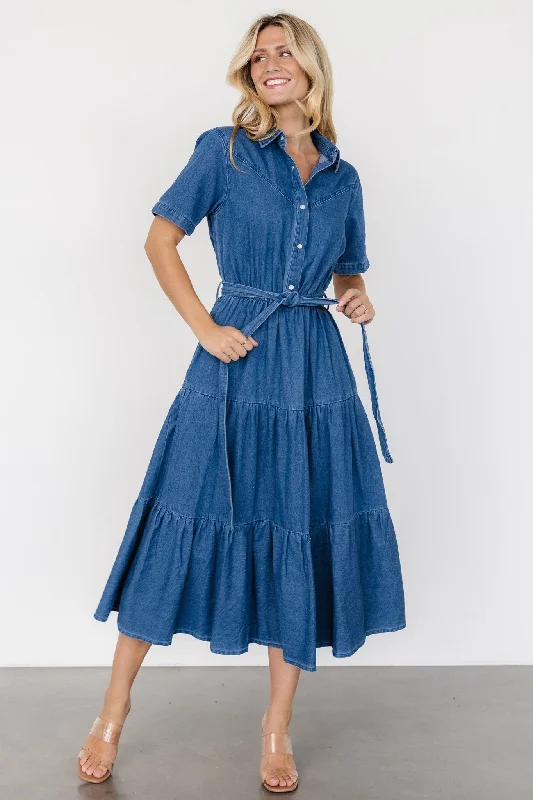 Henrietta Midi Dress | Denim Blue