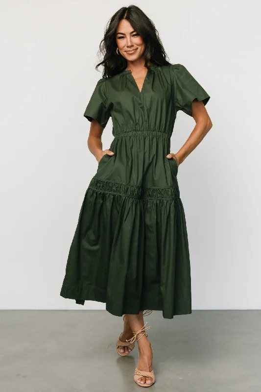 Jerrah Midi Dress | Deep Green