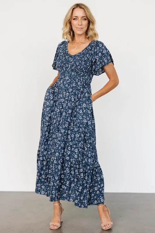 Joanie Smocked Dress | Blue Floral