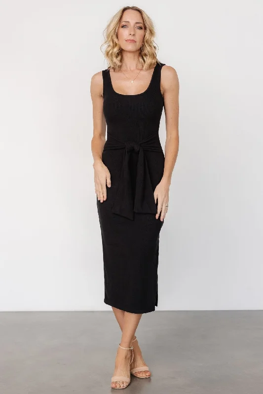 Kylee Front Tie Dress | Black