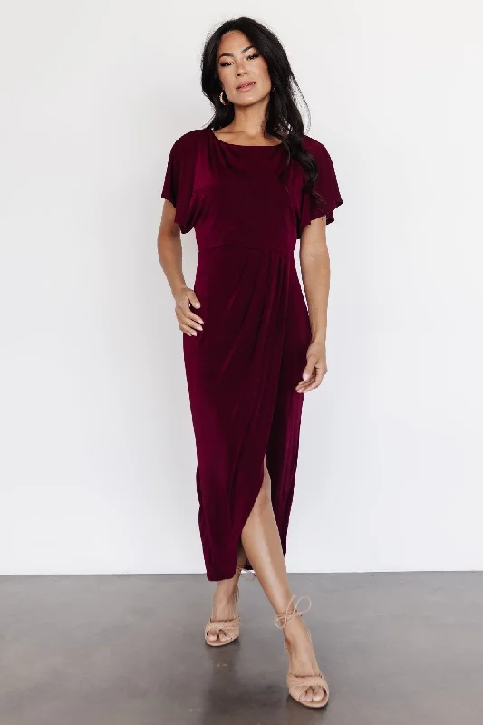 Mercy Midi Dress | Burgundy