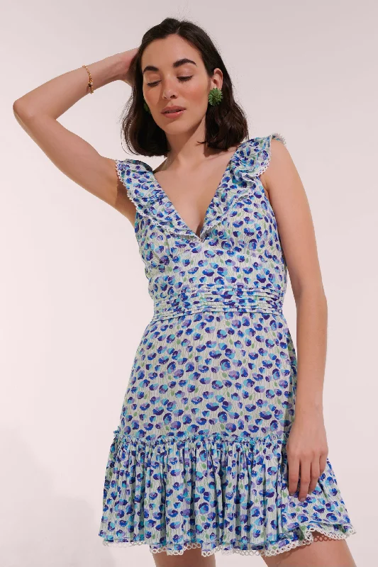 Mini Dress Bruna - White Blue Alamy