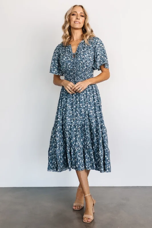 Spell Boho Midi Dress | Blue Floral