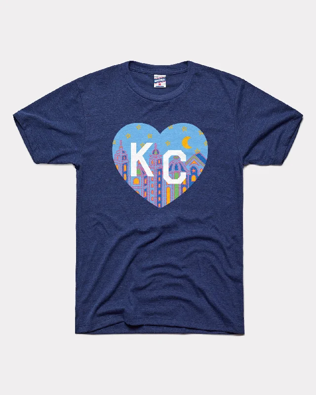 2024 Plaza Lights KC Heart Navy T-Shirt