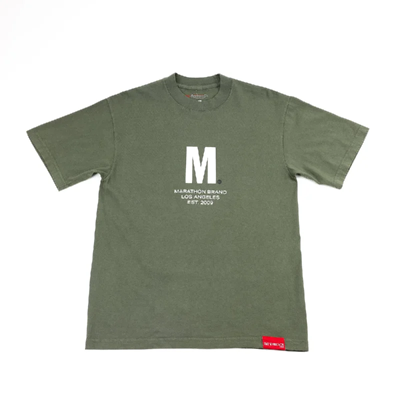 Big M. T-Shirt - Olive/White