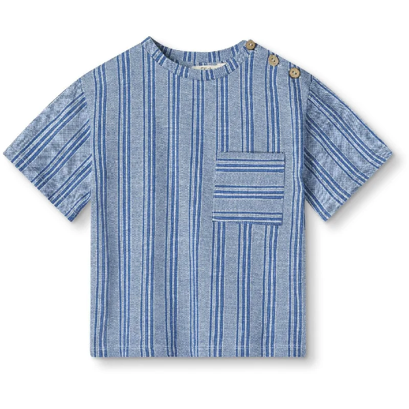 Fliink Cloud Dancer Mazerine Blue Stripe Miro T-Shirt