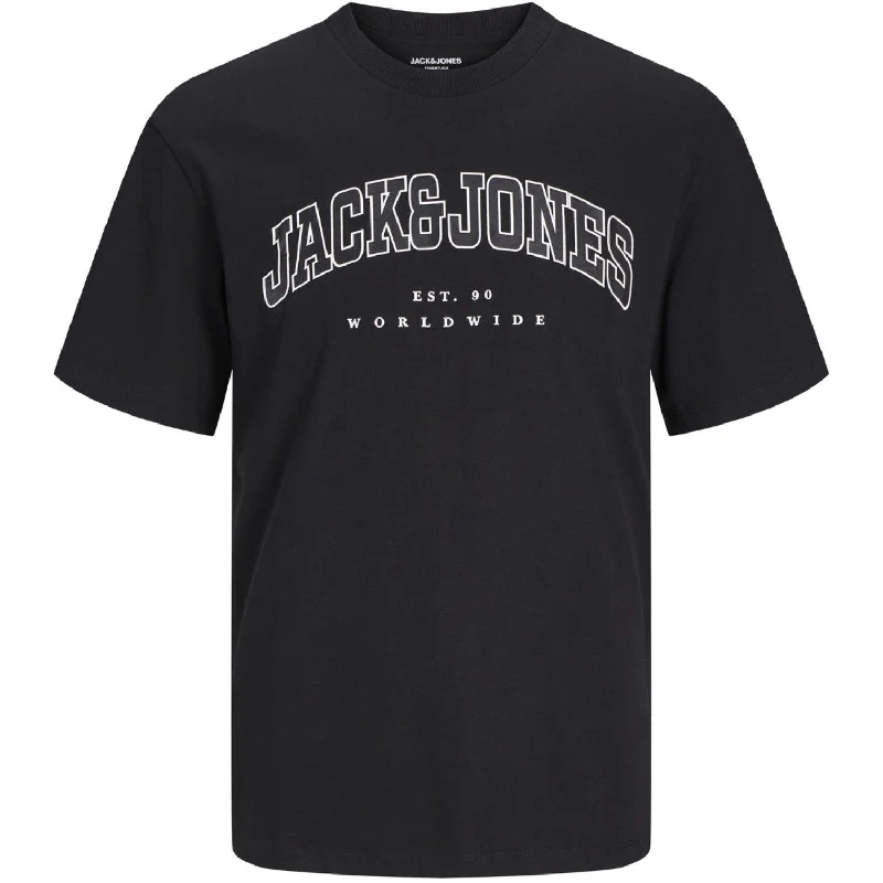 Jack & Jones Junior Black Caleb Varsity T-Shirt O-Neck Noos