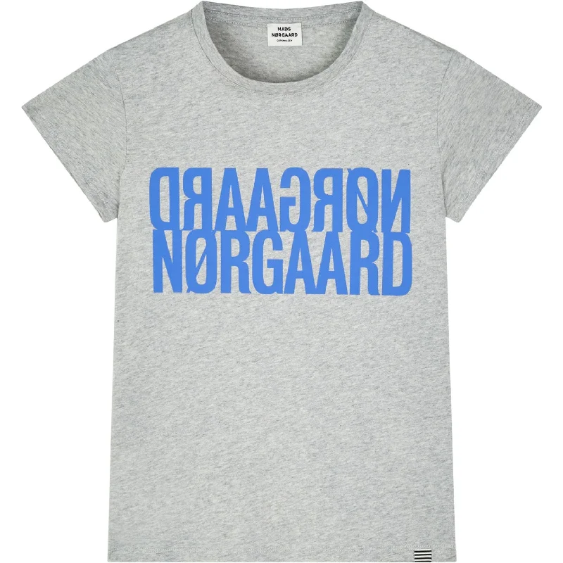 Mads Nørgaard Light Grey Melange Single Organic Tuvina Tee