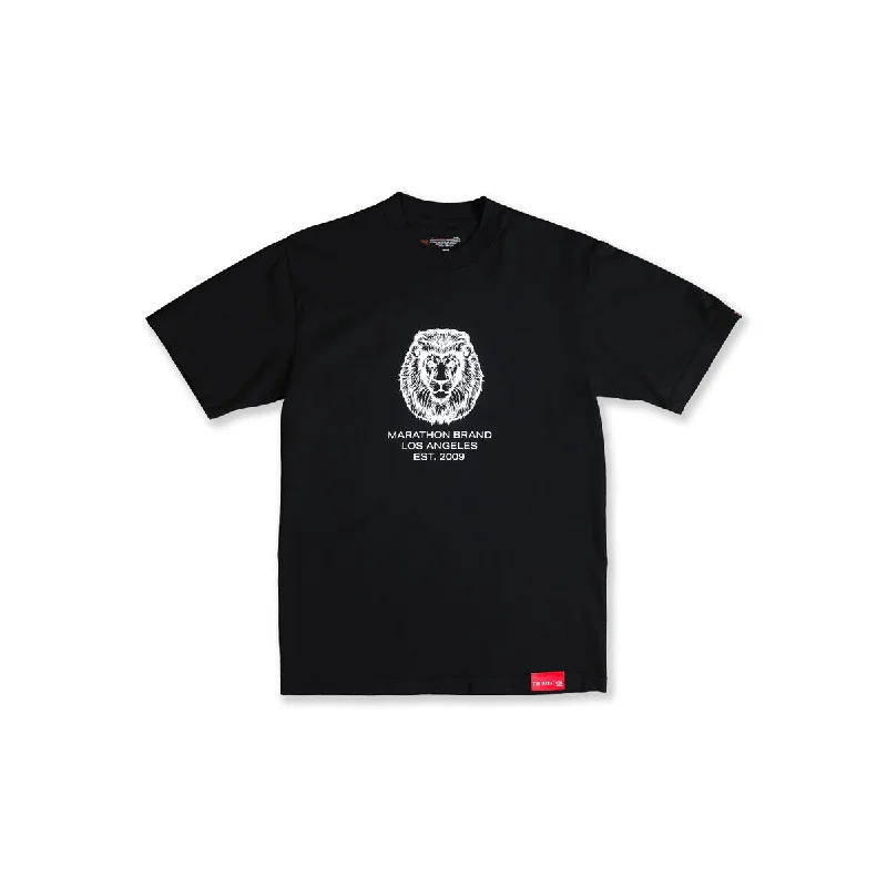 Marathon Brand Vintage Lion T-Shirt - Black/White