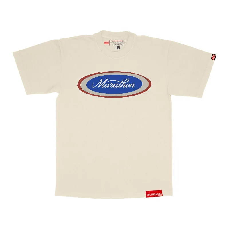 Marathon Emblem T-Shirt - Bone/Royal