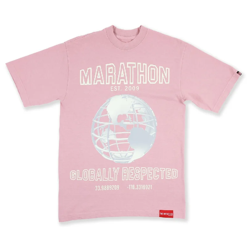 Marathon Globally Respected T-Shirt - Coral/Cream