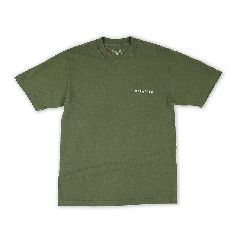 Marathon Signature Classic T-Shirt - Olive/White