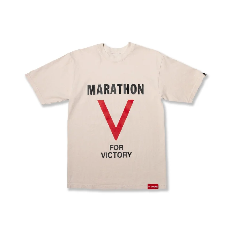 Marathon V For Victory T-Shirt - Creme