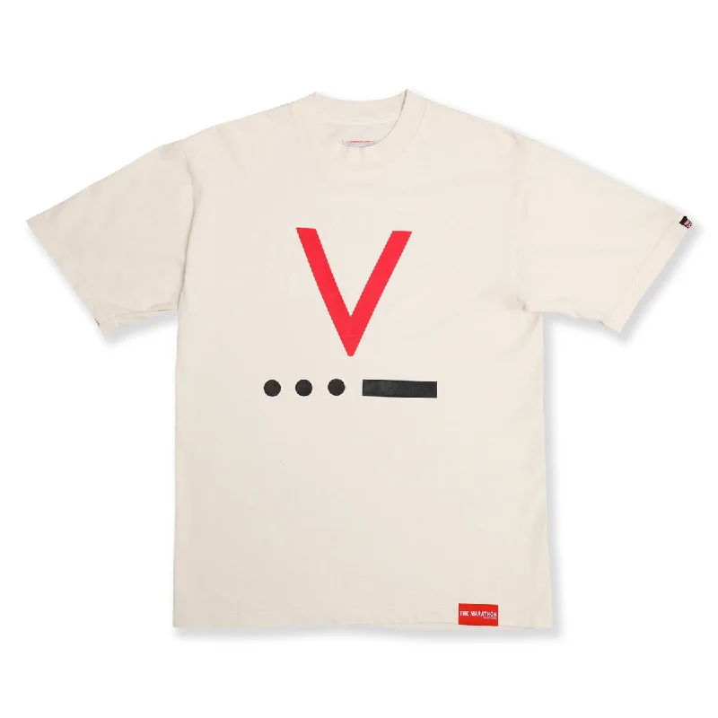 V for Victory Code T-Shirt - Bone