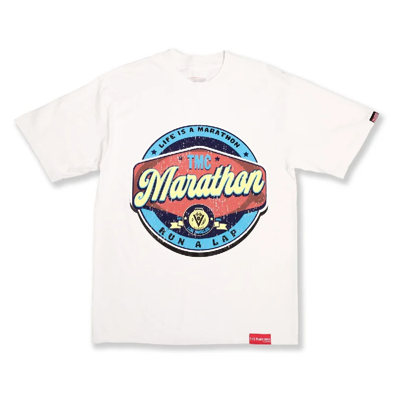 Vintage Run A Lap Marathon T-Shirt - Bone