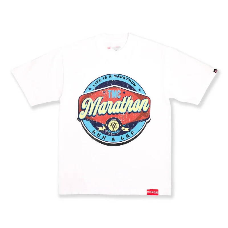 Vintage Run A Lap Marathon T-Shirt - White