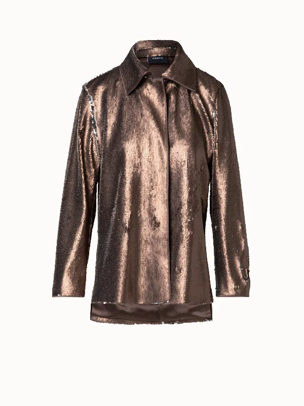 Bi-Color Sequined Jersey Jacket