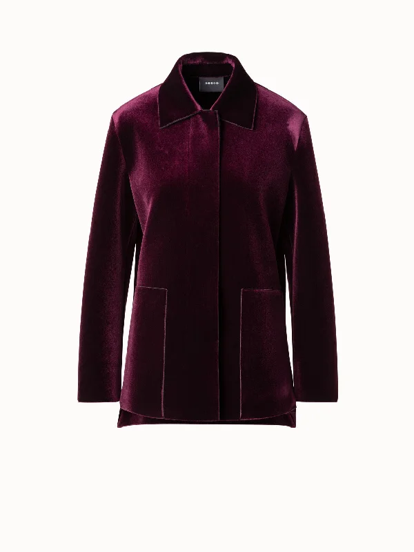 Oversized Neoprene Velvet Jacket