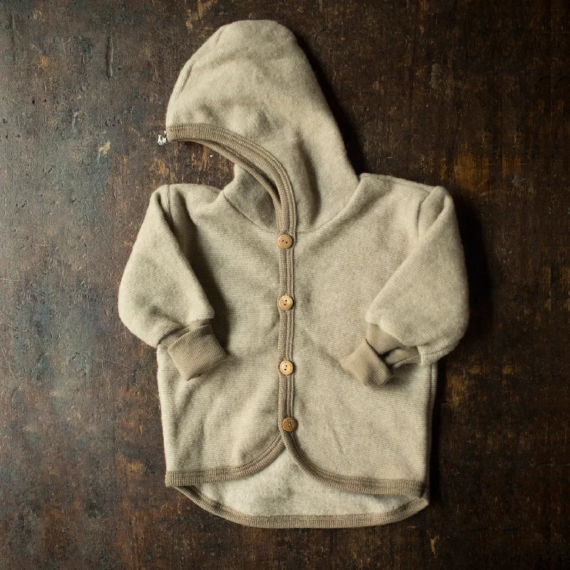 Baby & Kids Merino Wool/Cotton Fleece Jacket - Latte