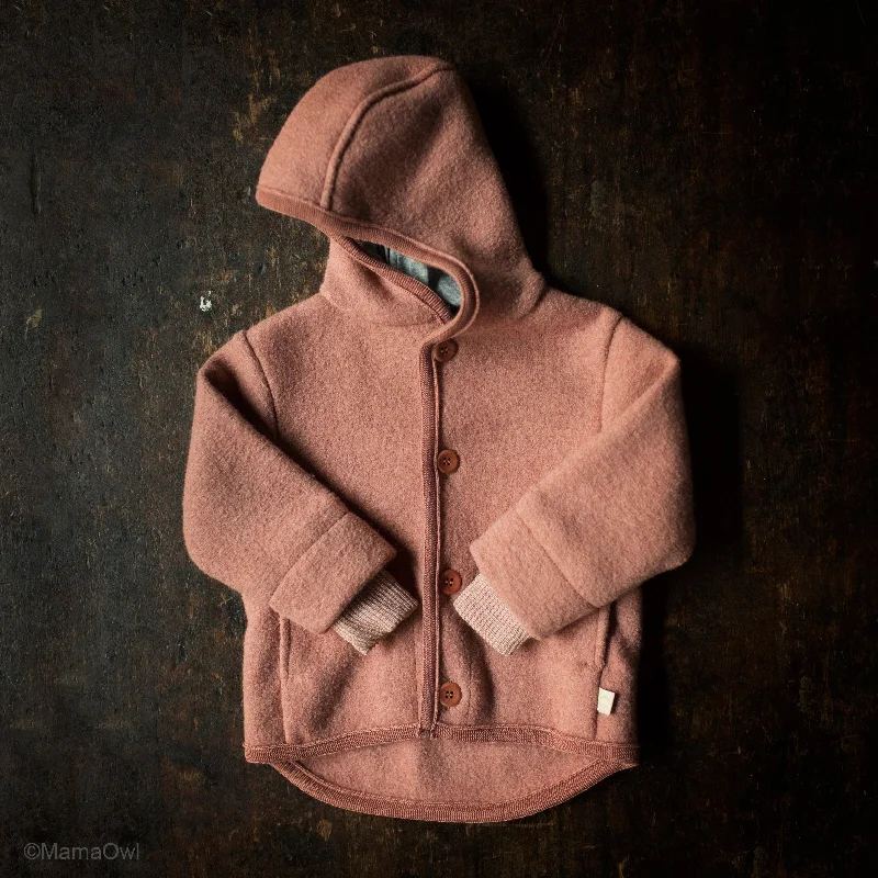 Baby & Kids Boiled Merino Wool Jacket - Rose